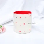 Ceramic Tea Cup Pinch Tumbler - Small Hearts
