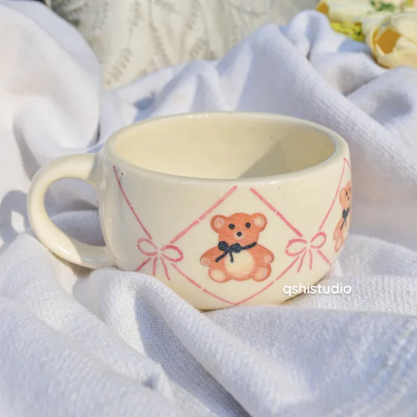 Cute Ceramic Mug – Teddy Bow
