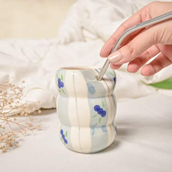 Ceramic Tumbler With Straw – Blueberry 1 reviews