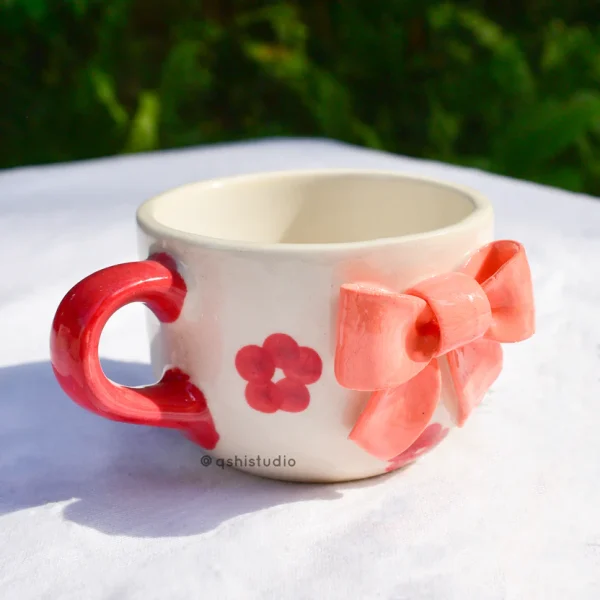 Ceramic Coffee Mug – Bow Orange flower