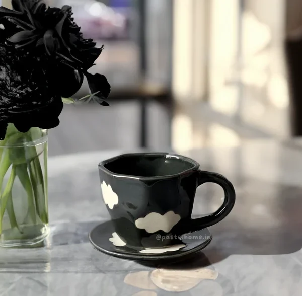Candy Black Cloud Mug and Plate (Set)