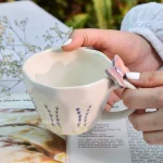 Ceramic Coffee Mug - Lavender Butterfly