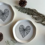 Hand Painted Bohemian Plate- Heart
